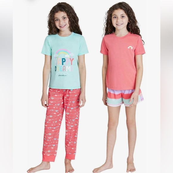 Eddie Bauer Girls 4 piece pajama set size small 7/8 - Picture 1 of 3